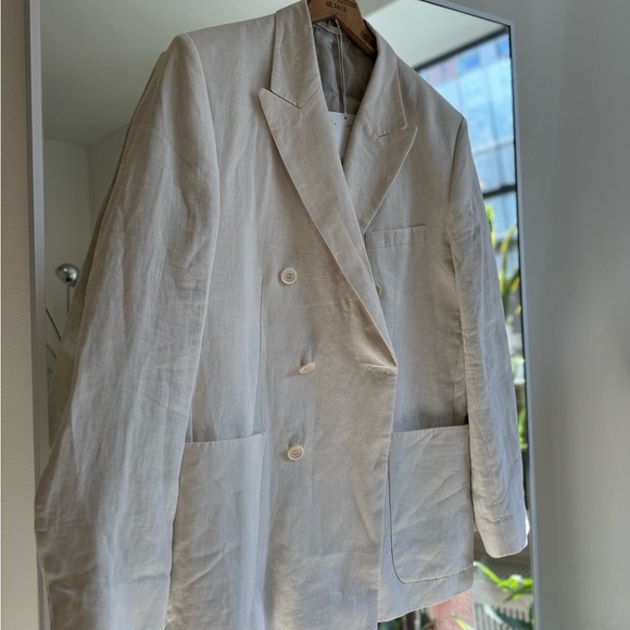 COS double breasted linen blazer - Picture 2 of 10